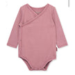 MILKBARN 0-3 Months Plum Stretch Crossover Long Sleeve One Piece