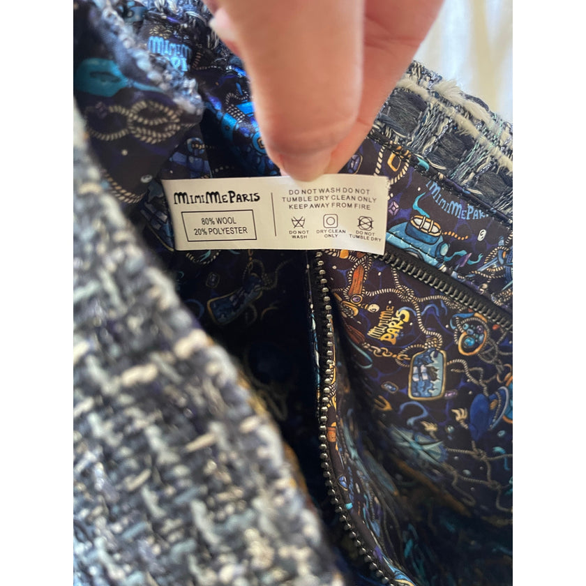 Minime Paris, Haute Denim French Tweed Bag w/ Luxe Details NWOT