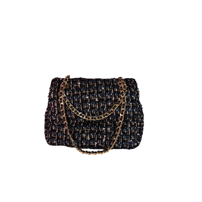 Minime Paris Navy/Gold Tweed XS Sac NWOT