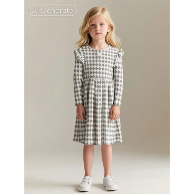 MakeMake Organics, Organic Long Sleeve Ruffle Dress, NWT, 2T