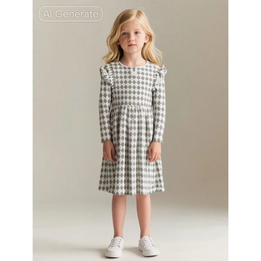 MakeMake Organics, Organic Long Sleeve Ruffle Dress, NWT, 2T