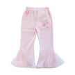 Doe A Dear, Floral Applique Trumpet Pants: PINK