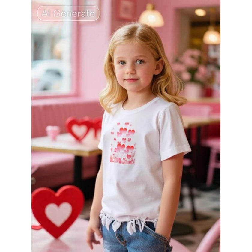 Upcycled Alternative Apparel T Shirt, Valentine’s Day, size 14/16