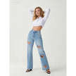 💖 Crystal Heart Cutout Jeans 💖 NWT Large
