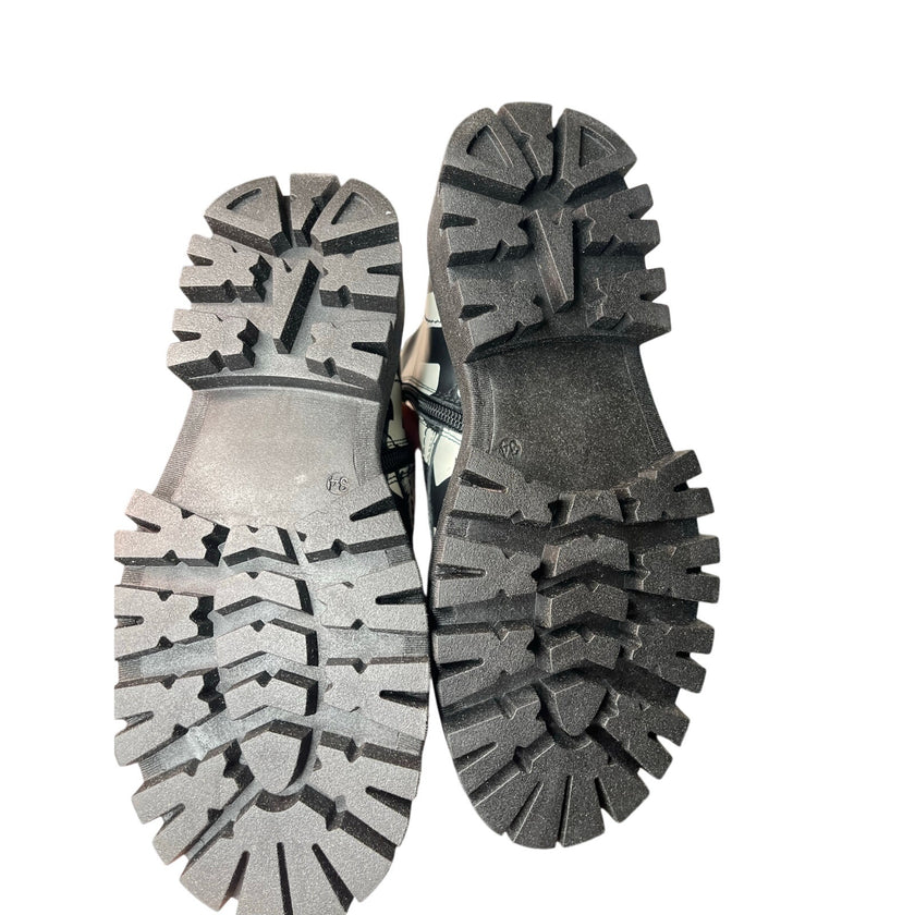 Marni Kids Logo Print Combat Boots NWT size 34