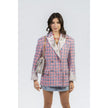 Minime Pink Tweed And Lace Blazer