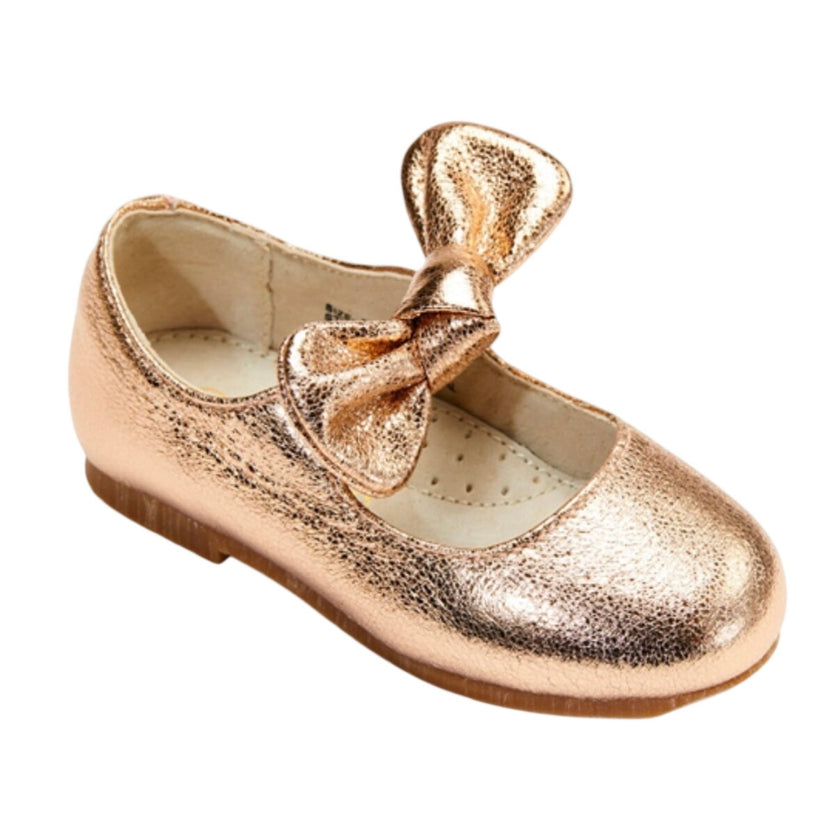 L'Amour Celia Knotted Bow Flat, Rosegold