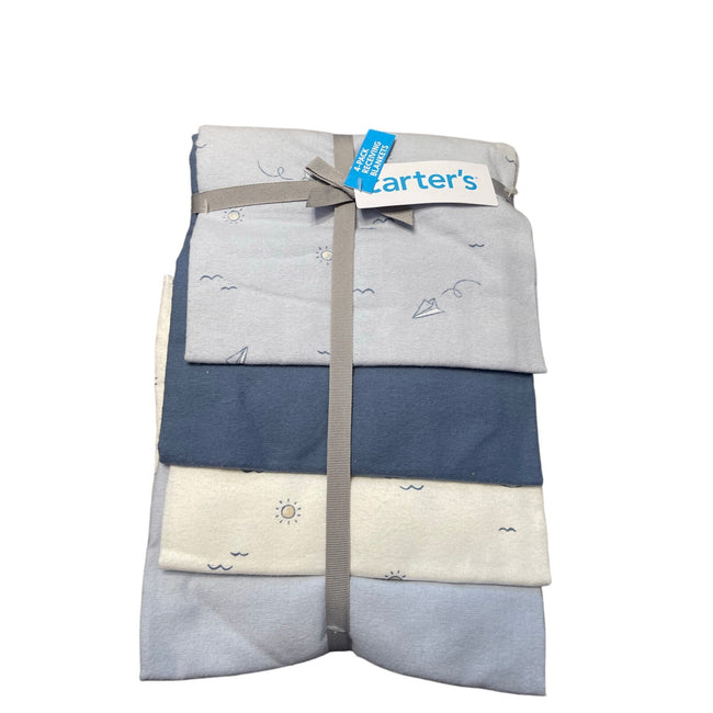 Carter’s 4 Pack of Receiving Blankets NWT Blue/Grey