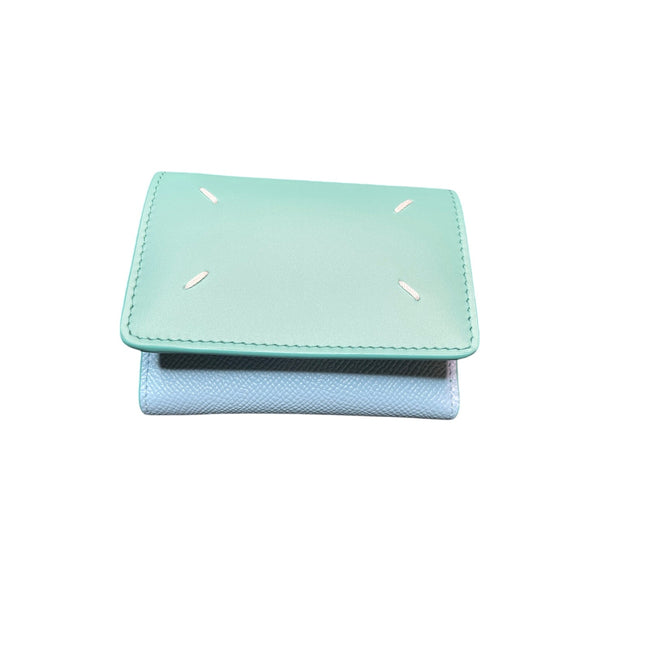 Maison Margiela Blue + Green Four Stitches Wallet NWT