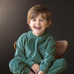 Antebies, Petrol Velvet Hooded Tracksuit Set