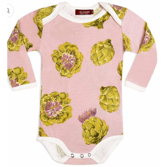 MILKBARN Artichoke Organic Cotton Long Sleeve One Piece NWT 12-18 months