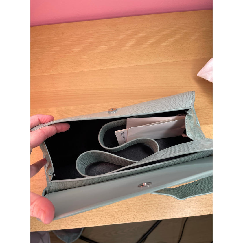 Jill Sander Cannolo Embossed Leather Bag, Mint Green