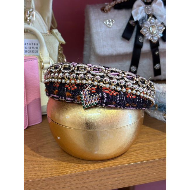 Minime Paris Handmade 3 Row Tweed Headband