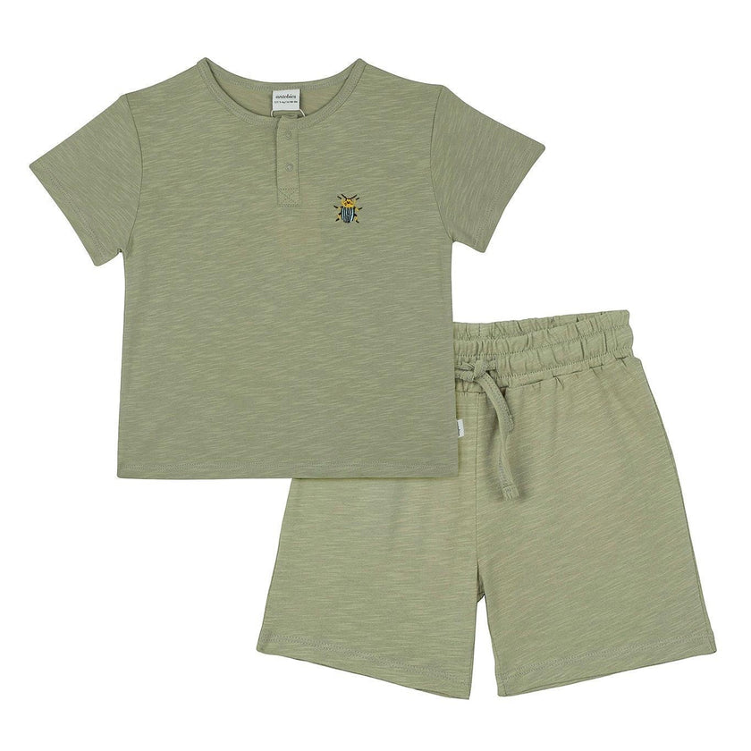 Antebies, Little Friends Embroidered Shorts and Pajama Set, NWT, 7-8 Years