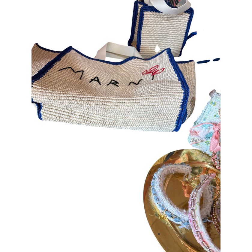 Marni, Mending Woven Faux Raffia Tote, Large, NWT