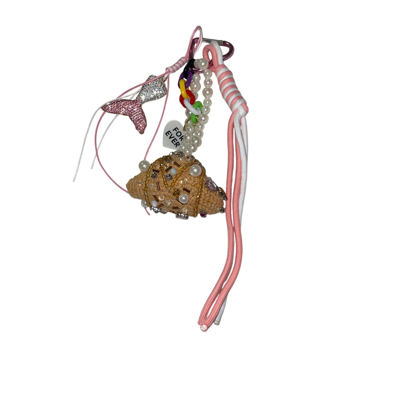 Minime Paris Crochet Croissant Keychain/ Bag Charm NWOT