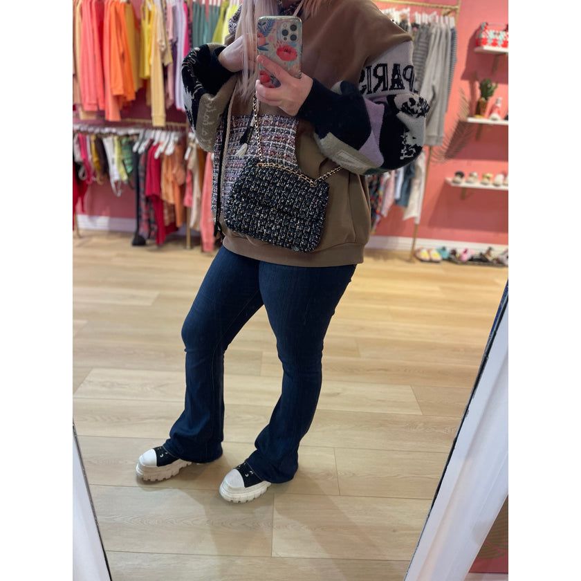 Minime Paris Navy/Gold Tweed XS Sac NWOT
