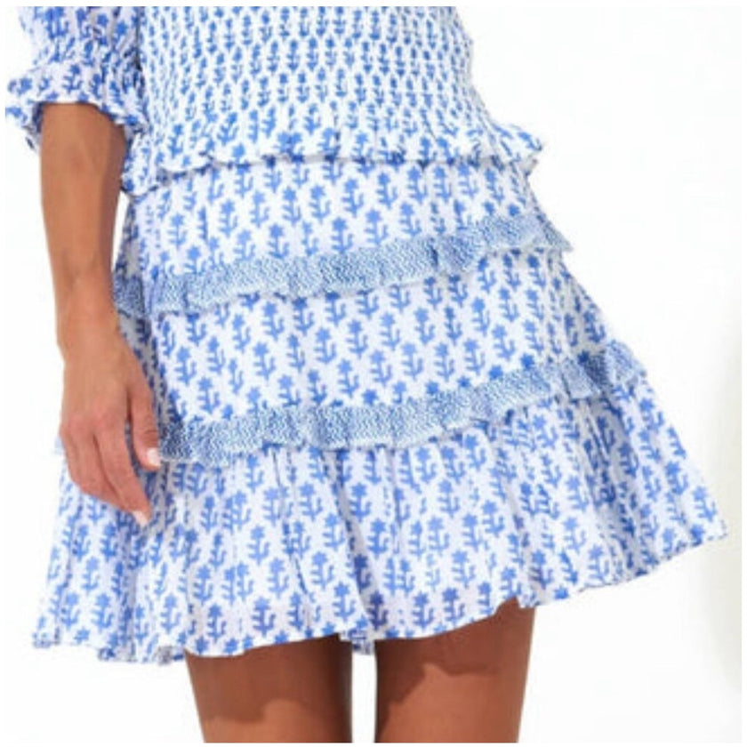 Oliphant, Flirty Skirt, NWT, Blue Flora