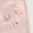 Doe A Dear, Floral Applique Trumpet Pants: PINK