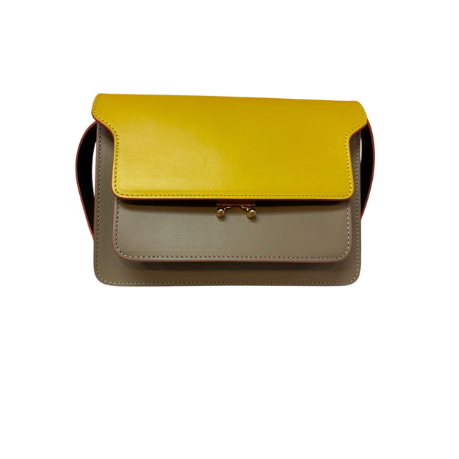 Marni Medium Trunk Bag, Grey, Black, Yellow