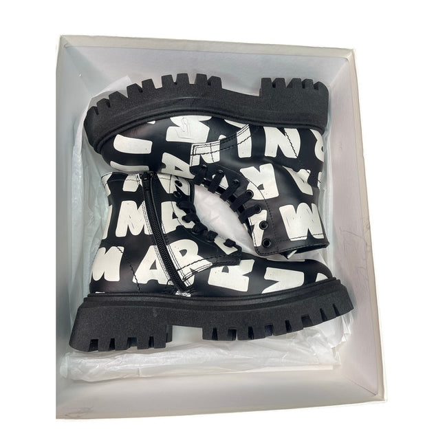 Marni Kids Logo Print Combat Boots NWT size 34