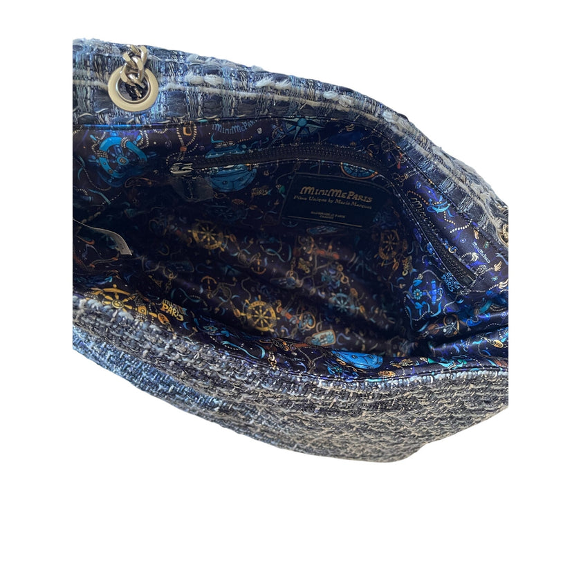 Minime Paris, Haute Denim French Tweed Bag w/ Luxe Details NWOT