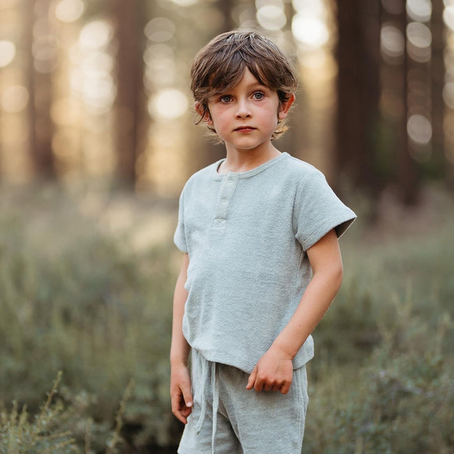 Antebies, Green Terry Shorts Set