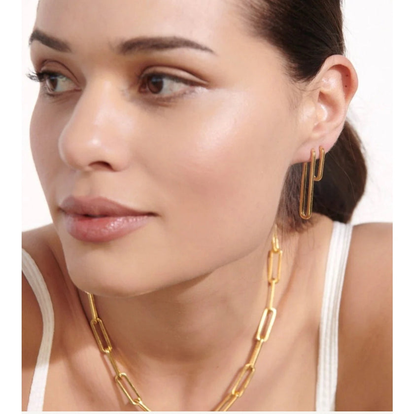 With Love Darling, Mia Long Link Earrings, NWT