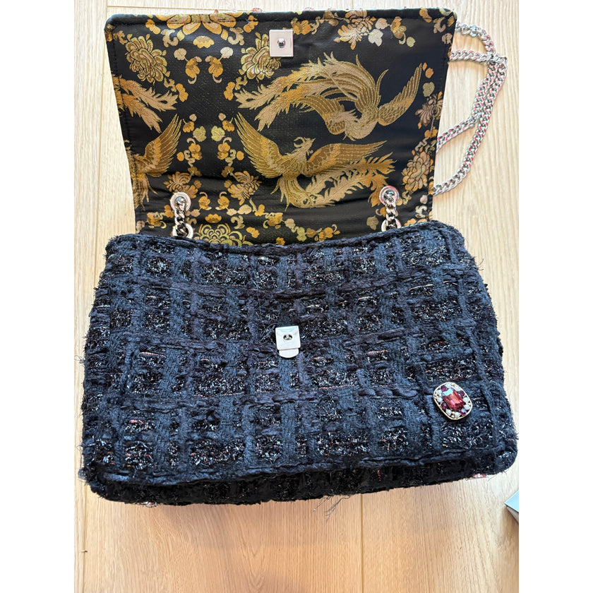 Minime Embossed Leather/ Tweed Medium Sac