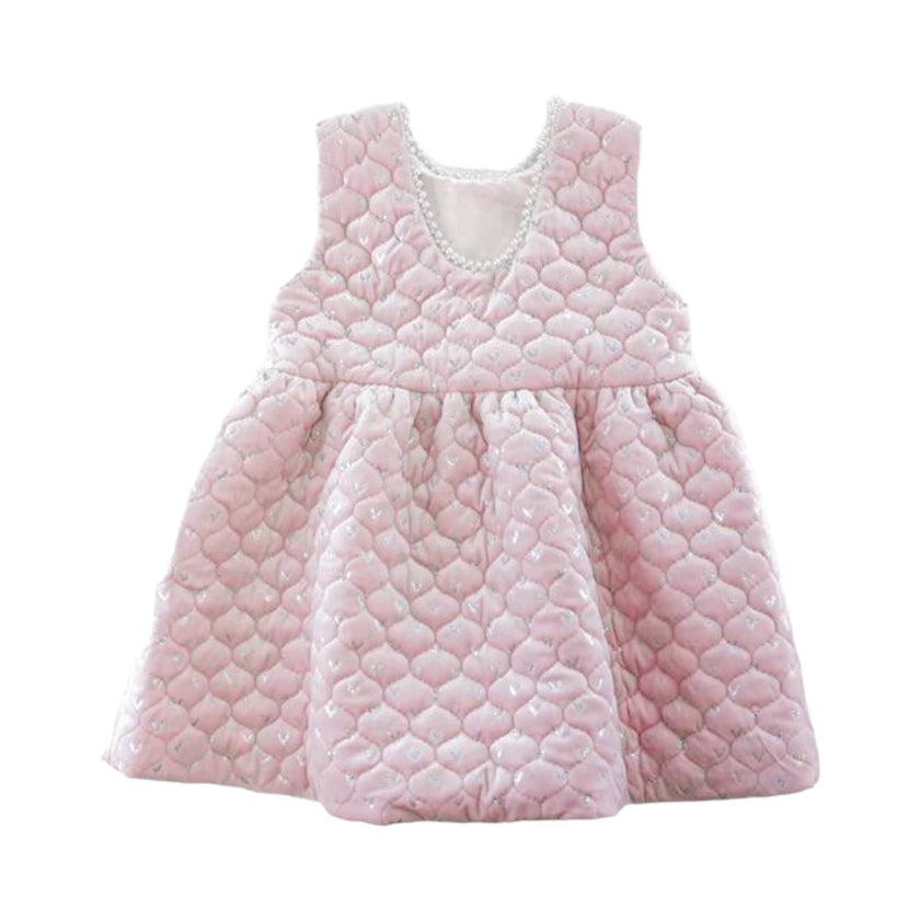 Doe A Dear, Pearl Trim Dress: PINK