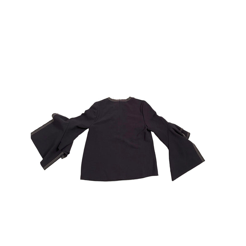 Roksanda, Navy Ruffle Sleeve Blouse, NWT, UK 10