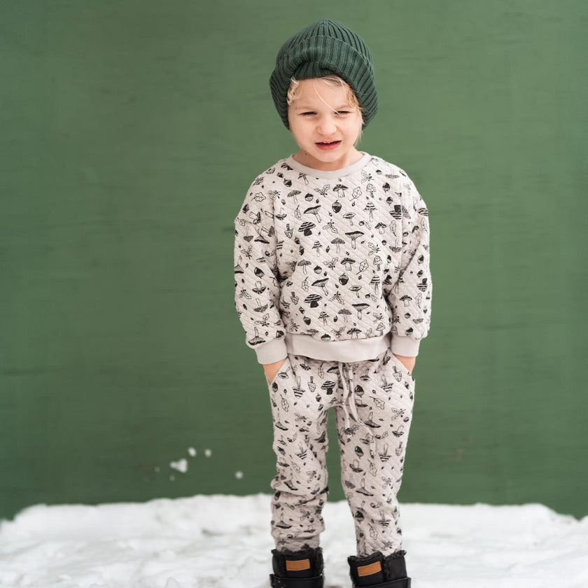 Antebies, Autumn Mushrooms Quilted Sweatshir
