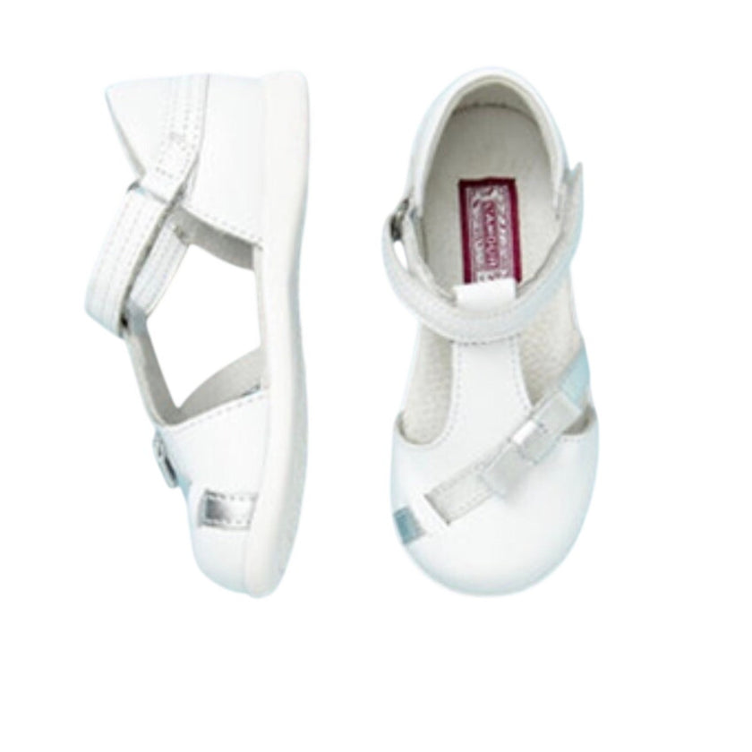 L'Amour Girl T-Strap Bow, White