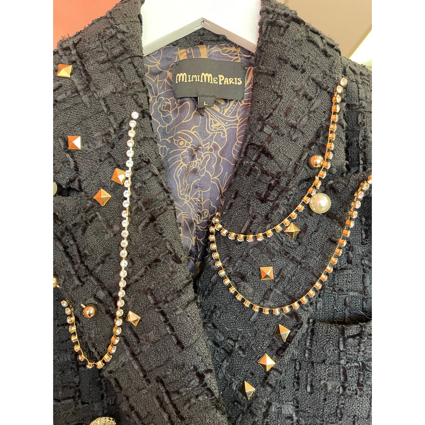 Minime Paris Tweed Oversized Double Breasted Blazer NWOT Large