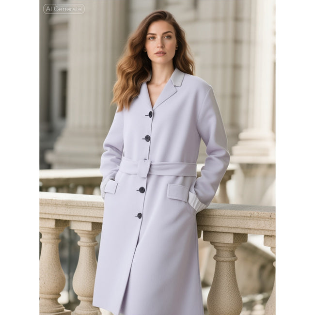 Marni Lilac Wool Cashmere Belted Coat – Made in Italy, Size 38 NWT