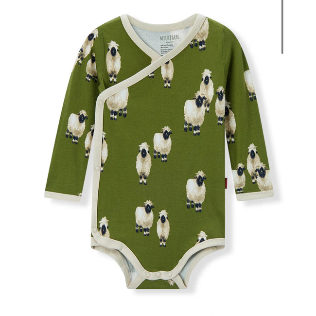 MILKBARN 18-24 Months Valais Sheep Stretch Crossover Long Sleeve One Piece NWT