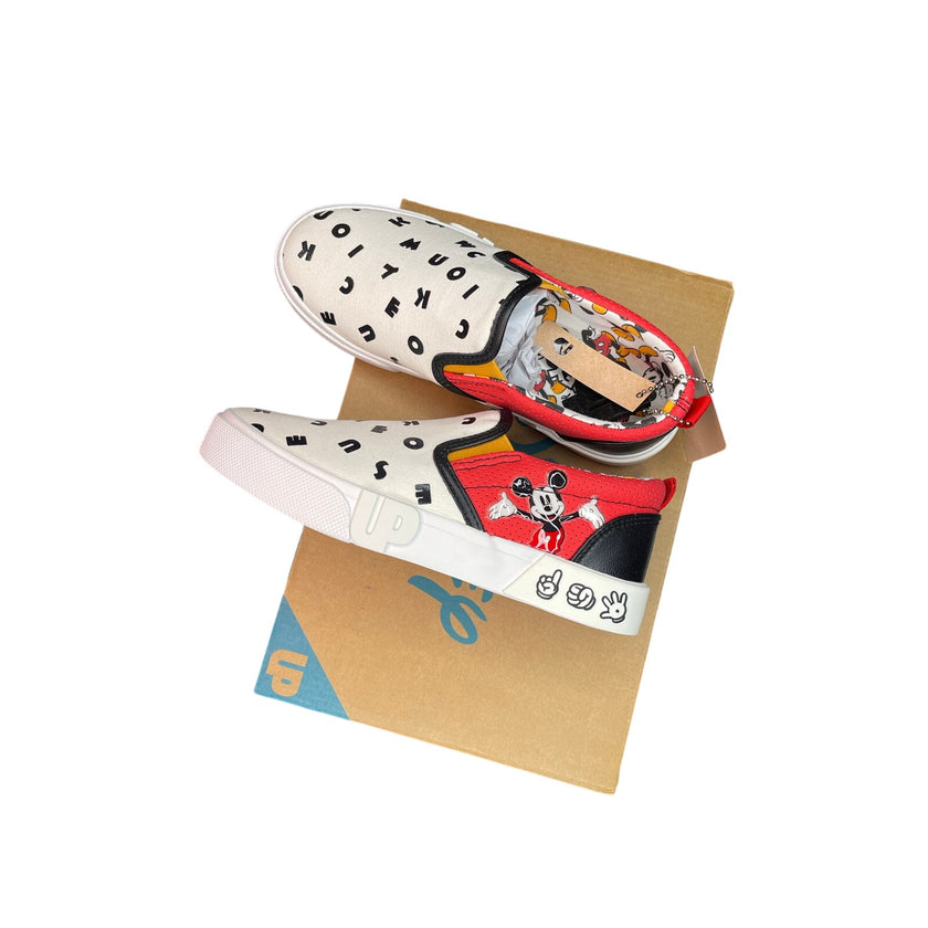 🛍️ Kids Slip-On Sneakers – Ground Up Mickey Mouse Graphic – Size 3
