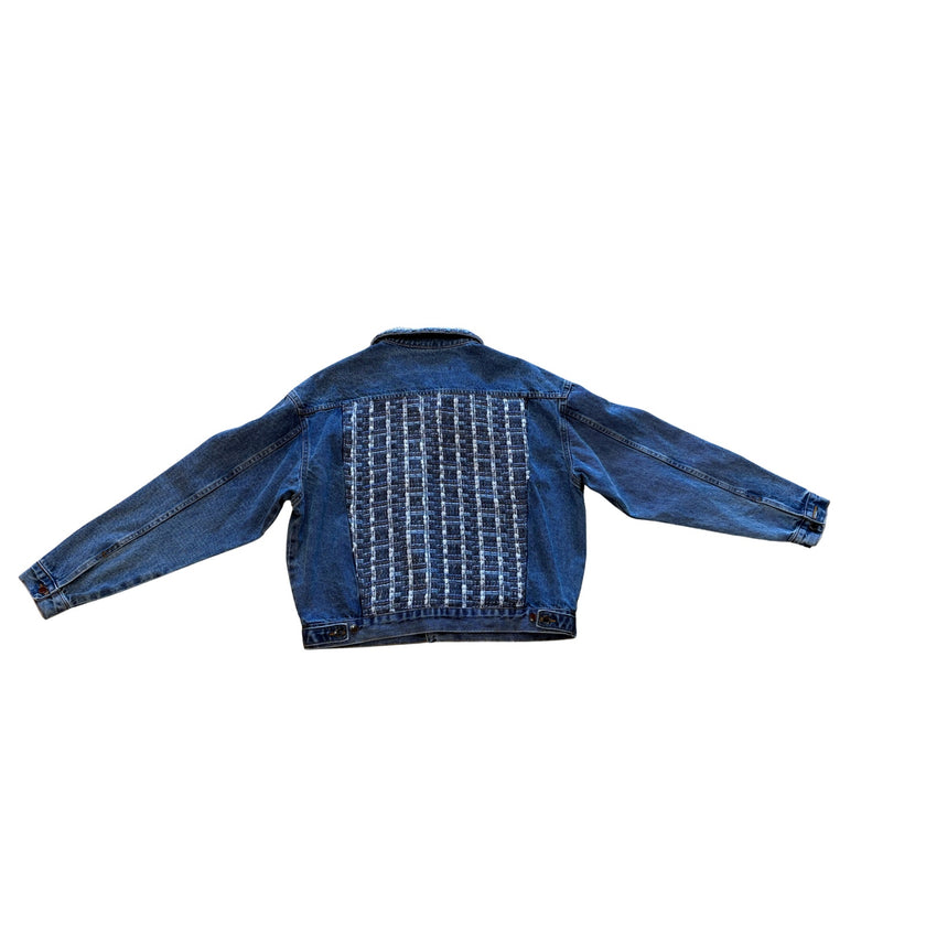 Minime Paris, Denim and Blue Tweed Jacket, NWOT, M/L