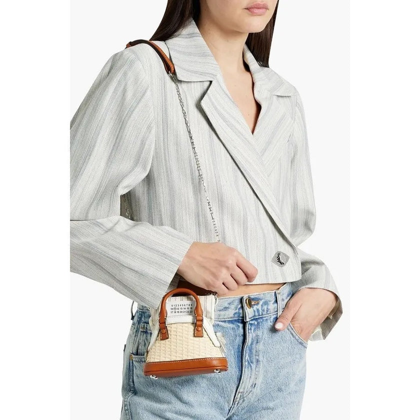 Maison Margiela 5AC Classique Baby Top Handle Bag NWT Raffia White