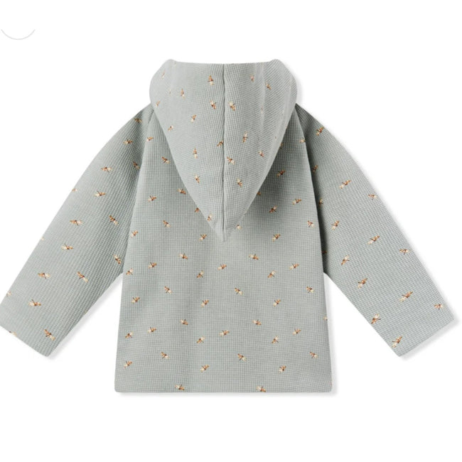 MILKBARN Fox and Dragonfly Reversible Waffle Knit Hooded Jacket NWT 18-24 Months