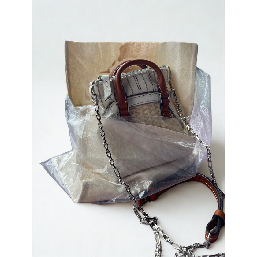 Maison Margiela 5AC Classique Baby Top Handle Bag NWT Raffia White