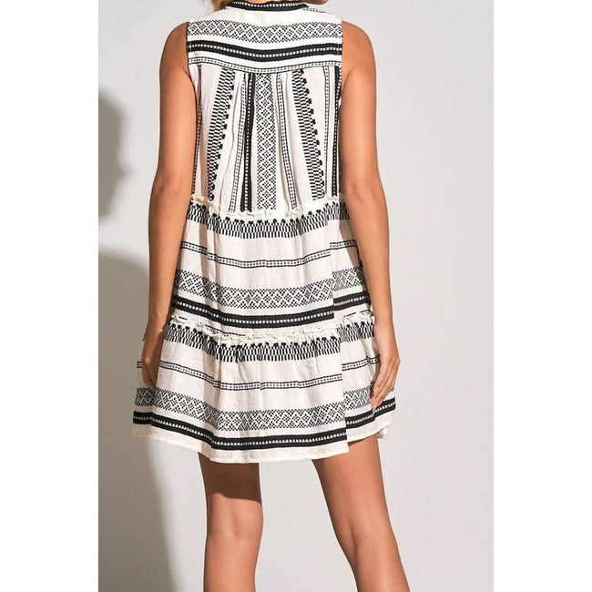 Elan Stripped Sleeveless A-Line Mini Dress, NWT, Size: Large