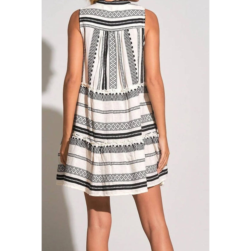 Elan Stripped Sleeveless A-Line Mini Dress, NWT, Size: Large