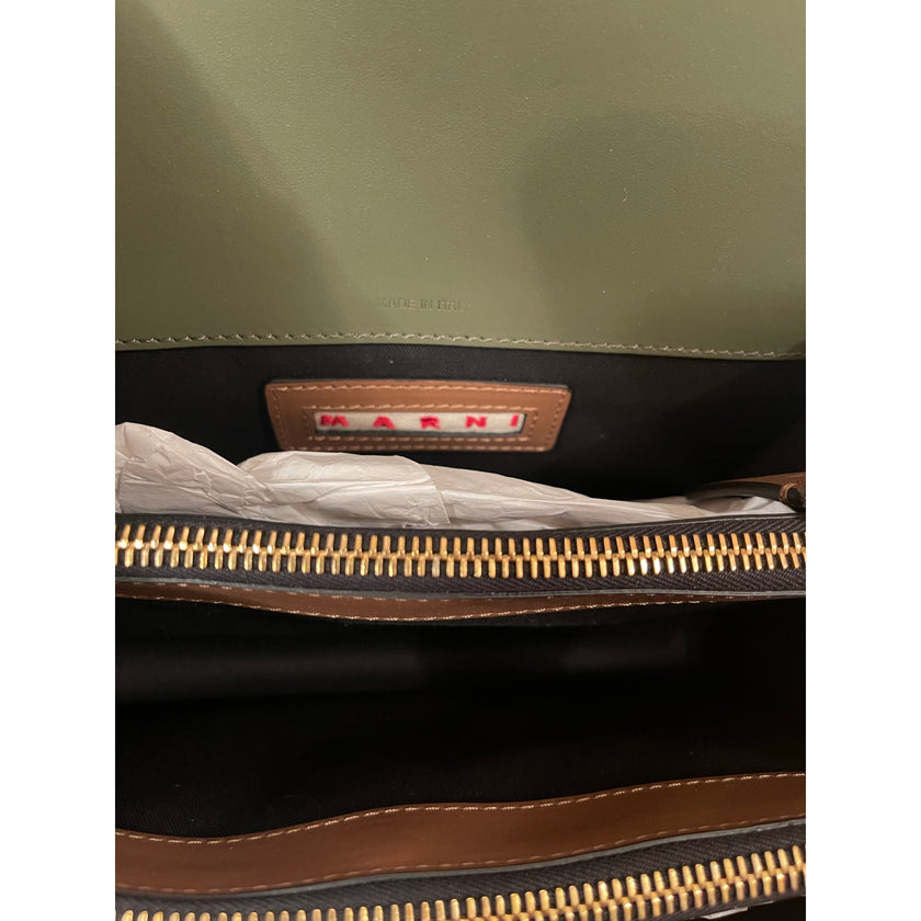 Marni, Green, Grey, Brown Trunk Bag NWT + Dust Bag