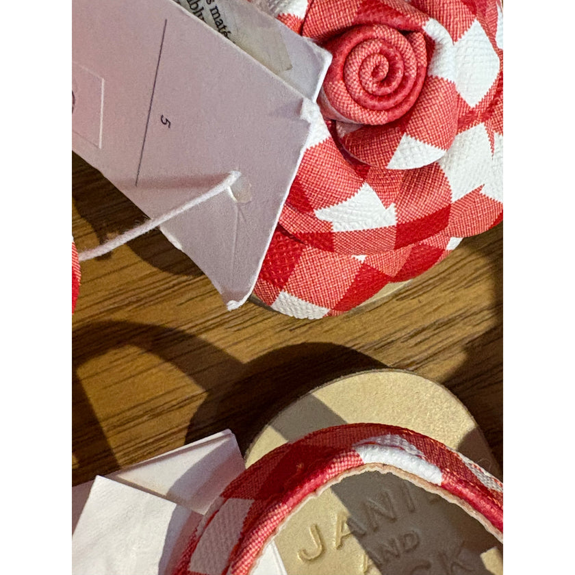 Janie an Jack, Gingham Flower Sandals, NWT, Multiple Sizes