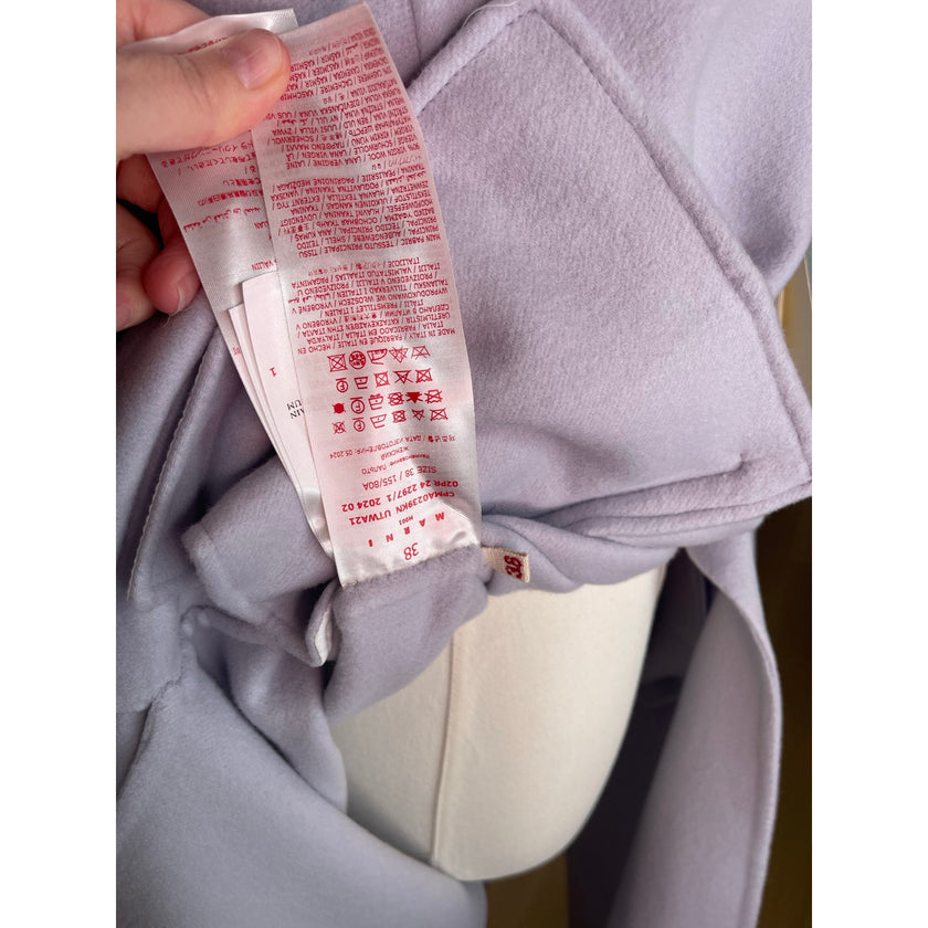 Marni Lilac Wool Cashmere Belted Coat – Made in Italy, Size 38 NWT