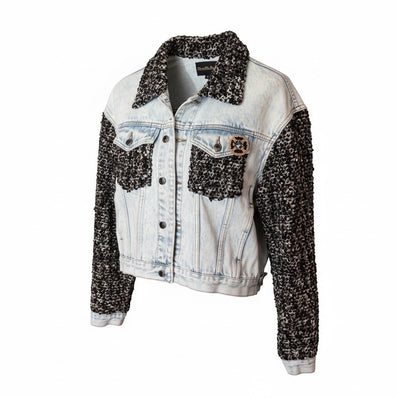 Minime Paris, Tweed and Denim Jacket, Medium