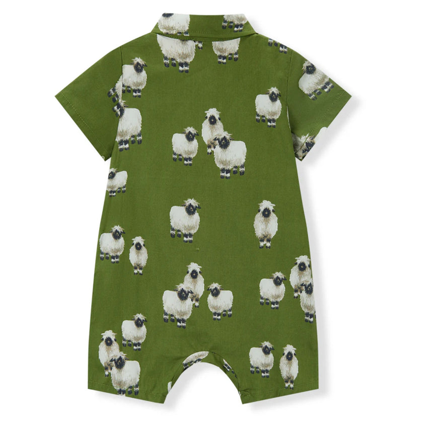 MILKBARN Valais Sheep Collared Shortall NWT 3-6 Months