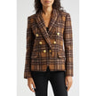 L’AGENCE Kenzie Plaid Tweed Double Breasted Blazer – Size 10– NWT