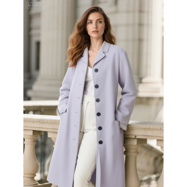 Marni Lilac Wool Cashmere Belted Coat – Made in Italy, Size 42 NWT